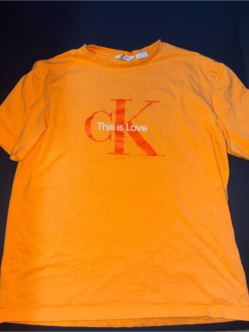 Calvin Klein Orange 'This is Love' CK Logo Tee